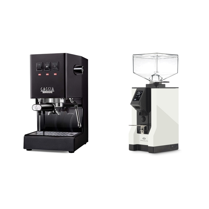 Gaggia New Classic BC, black + Eureka Mignon Specialita, BL white Gaggia New Classic BC, black + Eureka Mignon Specialita, BL white