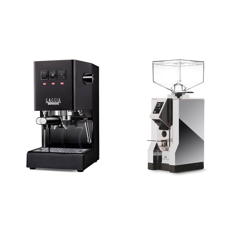 Gaggia New Classic BC, black + Eureka Mignon Specialita, CR chrome Gaggia New Classic BC, black + Eureka Mignon Specialita, CR chrome