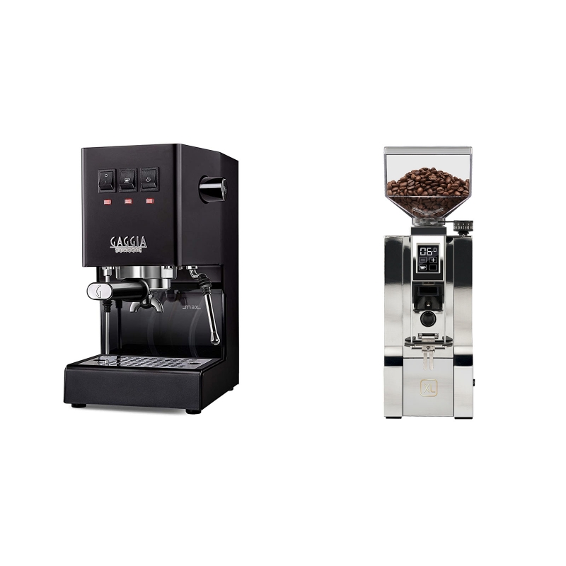 Gaggia New Classic BC, black + Eureka Mignon XL, CR chrome Gaggia New Classic BC, black + Eureka Mignon XL, CR chrome