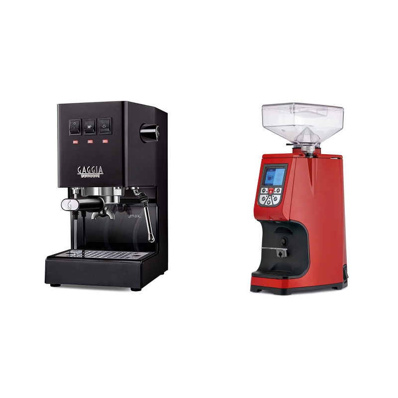 Gaggia New Classic BC, black + Eureka Atom 60, ferrari red Gaggia New Classic BC, black + Eureka Atom 60, ferrari red
