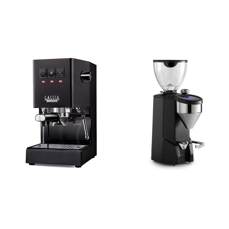 Gaggia New Classic BC, black + Rocket Espresso SUPER FAUSTO, black Gaggia New Classic BC, black + Rocket Espresso SUPER FAUSTO, black