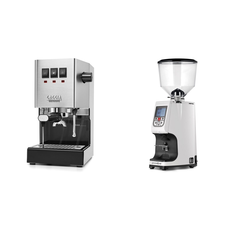 Gaggia New Classic BC + Eureka Atom Specialty 65, white Gaggia New Classic BC + Eureka Atom Specialty 65, white