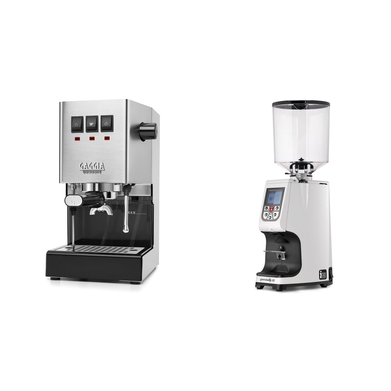 Gaggia New Classic BC + Eureka Atom Specialty 75, white Gaggia New Classic BC + Eureka Atom Specialty 75, white