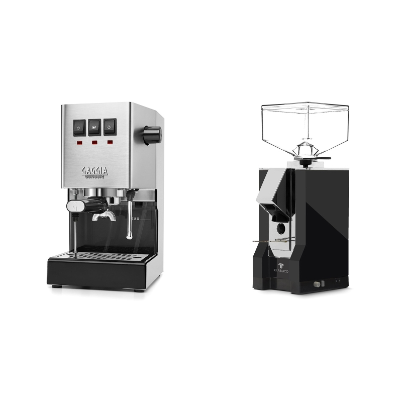 Gaggia New Classic BC + Eureka Mignon Classico, CR black Gaggia New Classic BC + Eureka Mignon Classico, CR black