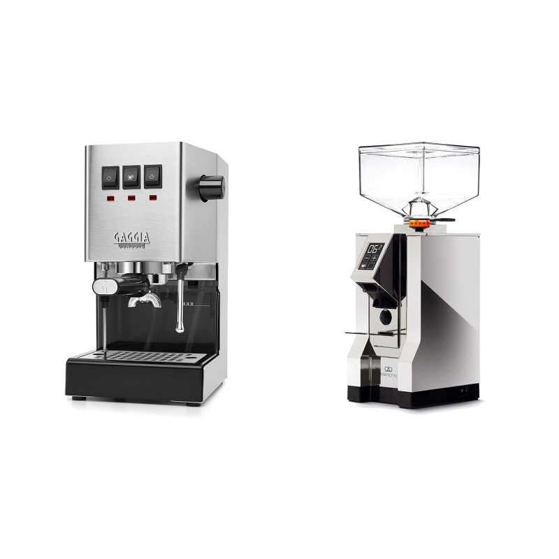 Gaggia New Classic BC + Eureka Mignon Perfetto, CR chrome Gaggia New Classic BC + Eureka Mignon Perfetto, CR chrome
