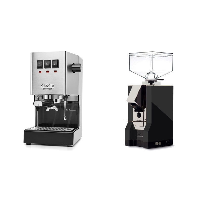 Gaggia New Classic BC + Eureka Mignon Silenzio, CR black Gaggia New Classic BC + Eureka Mignon Silenzio, CR black