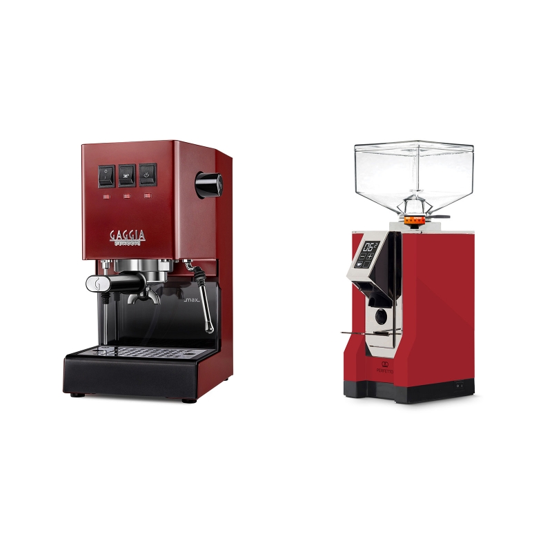 Gaggia New Classic BC, red + Eureka Mignon Perfetto, CR ferrari red Gaggia New Classic BC, red + Eureka Mignon Perfetto, CR ferrari red