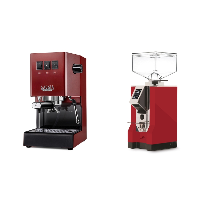 Gaggia New Classic BC, red + Eureka Mignon Specialita, CR ferrari red Gaggia New Classic BC, red + Eureka Mignon Specialita, CR ferrari red