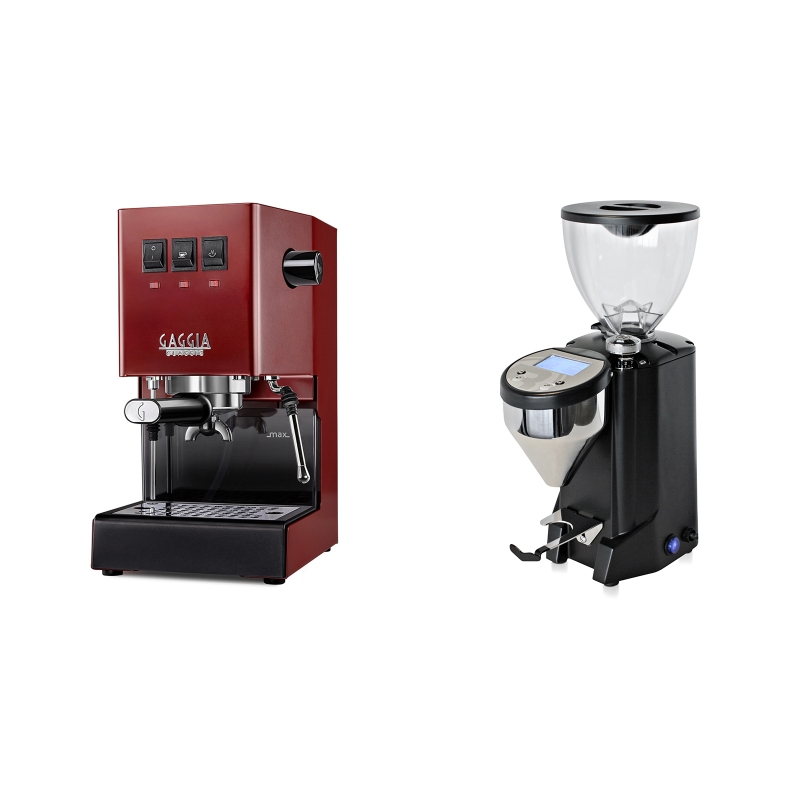 Gaggia New Classic BC, red + Rocket Espresso FAUSTO, black Gaggia New Classic BC, red + Rocket Espresso FAUSTO, black