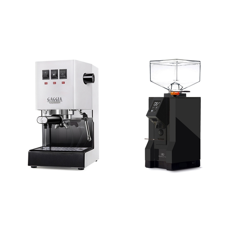 Gaggia New Classic BC, white + Eureka Mignon Perfetto, BL black Gaggia New Classic BC, white + Eureka Mignon Perfetto, BL black