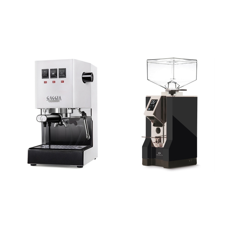 Gaggia New Classic BC, white + Eureka Mignon Specialita, CR black Gaggia New Classic BC, white + Eureka Mignon Specialita, CR black