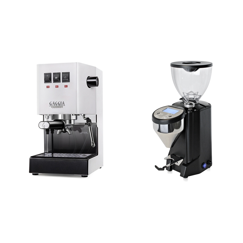 Gaggia New Classic BC, white + Rocket Espresso FAUSTO, black Gaggia New Classic BC, white + Rocket Espresso FAUSTO, black