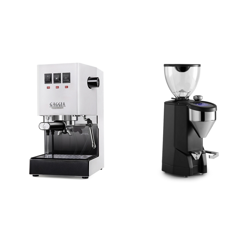 Gaggia New Classic BC, white + Rocket Espresso SUPER FAUSTO, black Gaggia New Classic BC, white + Rocket Espresso SUPER FAUSTO, black