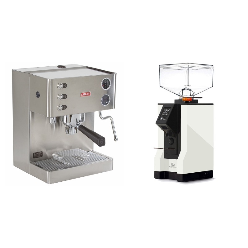 Lelit Elizabeth PL92T + Eureka Mignon Perfetto, BL white Lelit Elizabeth PL92T + Eureka Mignon Perfetto, BL white
