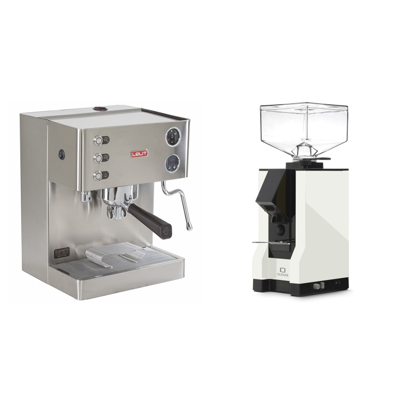 Lelit Elizabeth PL92T + Eureka Mignon Silenzio, BL white Lelit Elizabeth PL92T + Eureka Mignon Silenzio, BL white