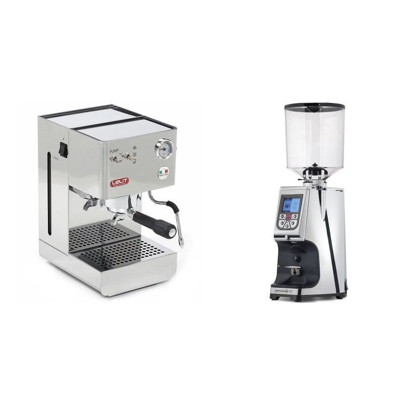 Lelit Glenda PL41PLUS + Eureka Atom Specialty 75, chrome Lelit Glenda PL41PLUS + Eureka Atom Specialty 75, chrome