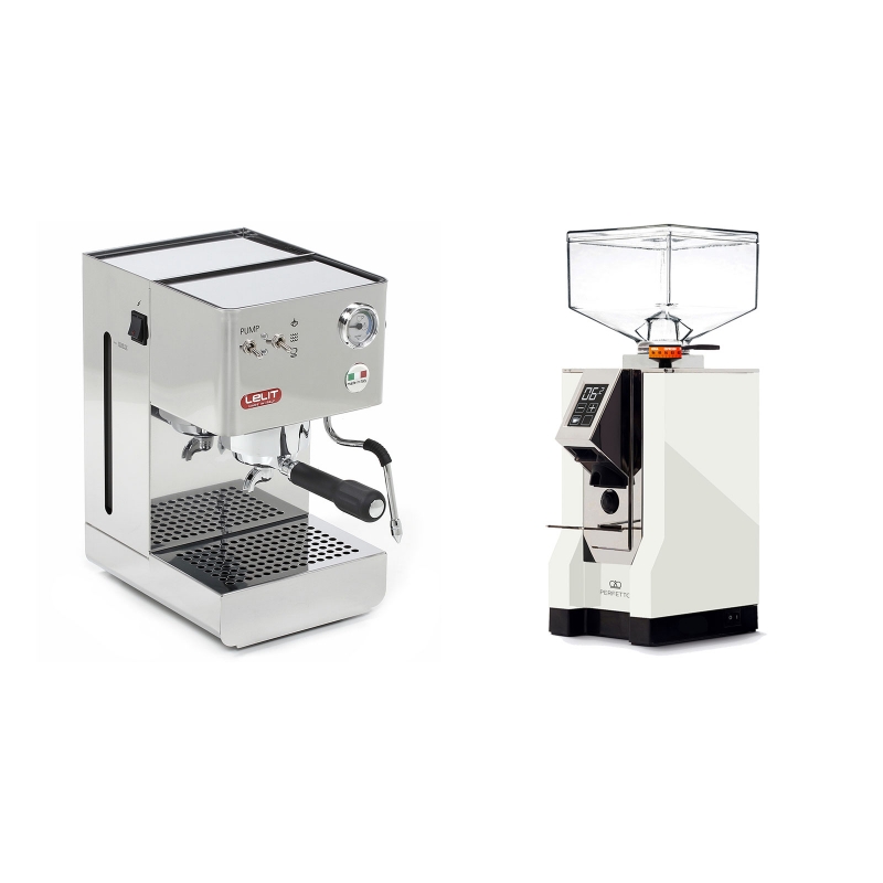 Lelit Glenda PL41PLUS + Eureka Mignon Perfetto, CR white Lelit Glenda PL41PLUS + Eureka Mignon Perfetto, CR white