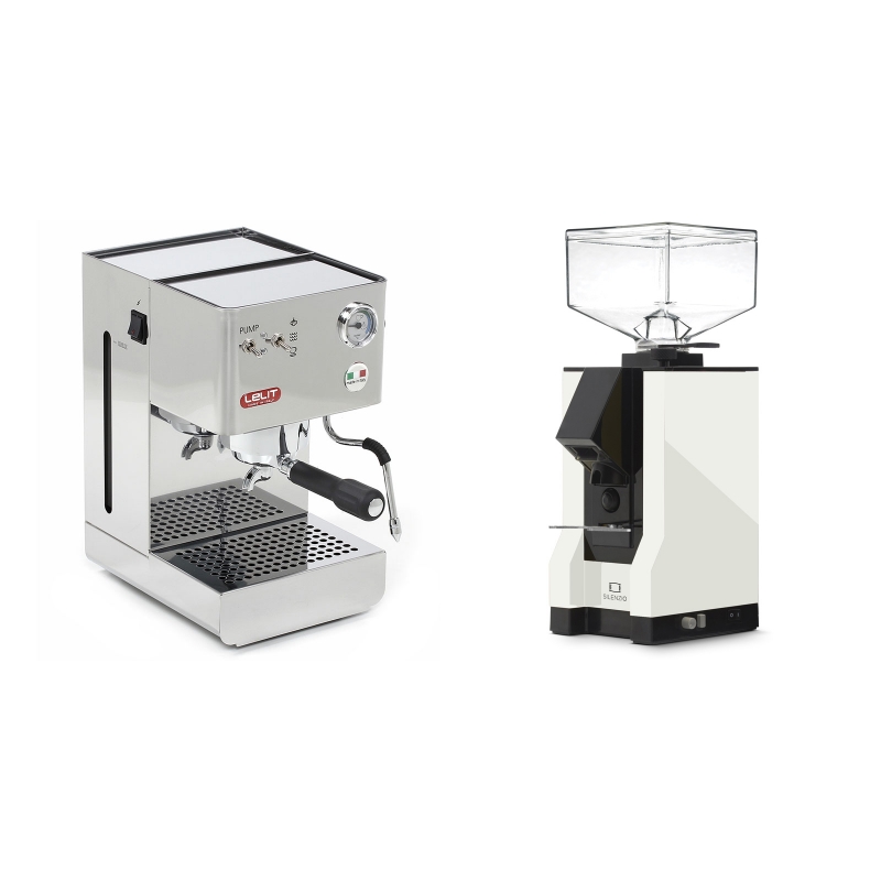 Lelit Glenda PL41PLUS + Eureka Mignon Silenzio, BL white Lelit Glenda PL41PLUS + Eureka Mignon Silenzio, BL white