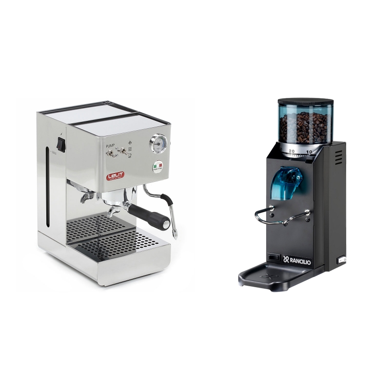 Lelit Glenda PL41PLUS + Rancilio Rocky Doserless, černá Lelit Glenda PL41PLUS + Rancilio Rocky Doserless, černá