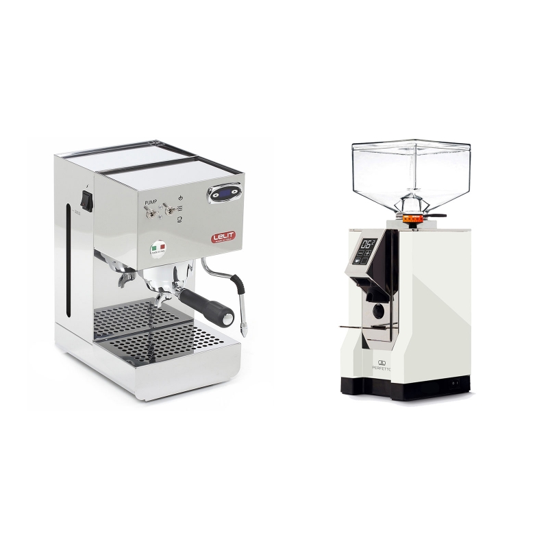 Lelit Glenda PL41PLUST + Eureka Mignon Perfetto, CR white Lelit Glenda PL41PLUST + Eureka Mignon Perfetto, CR white