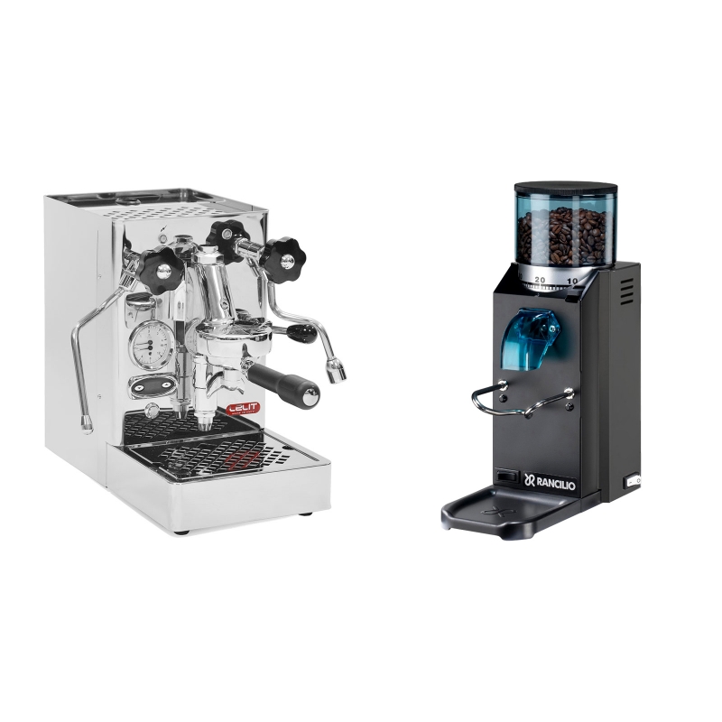 Lelit Mara PL62T + Rancilio Rocky Doserless, černá Lelit Mara PL62T + Rancilio Rocky Doserless, černá