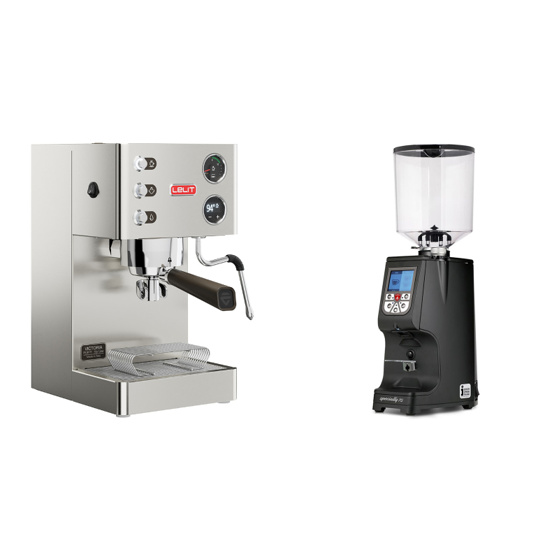 Lelit Victoria PL91T + Eureka Atom Specialty 75, black Lelit Victoria PL91T + Eureka Atom Specialty 75, black