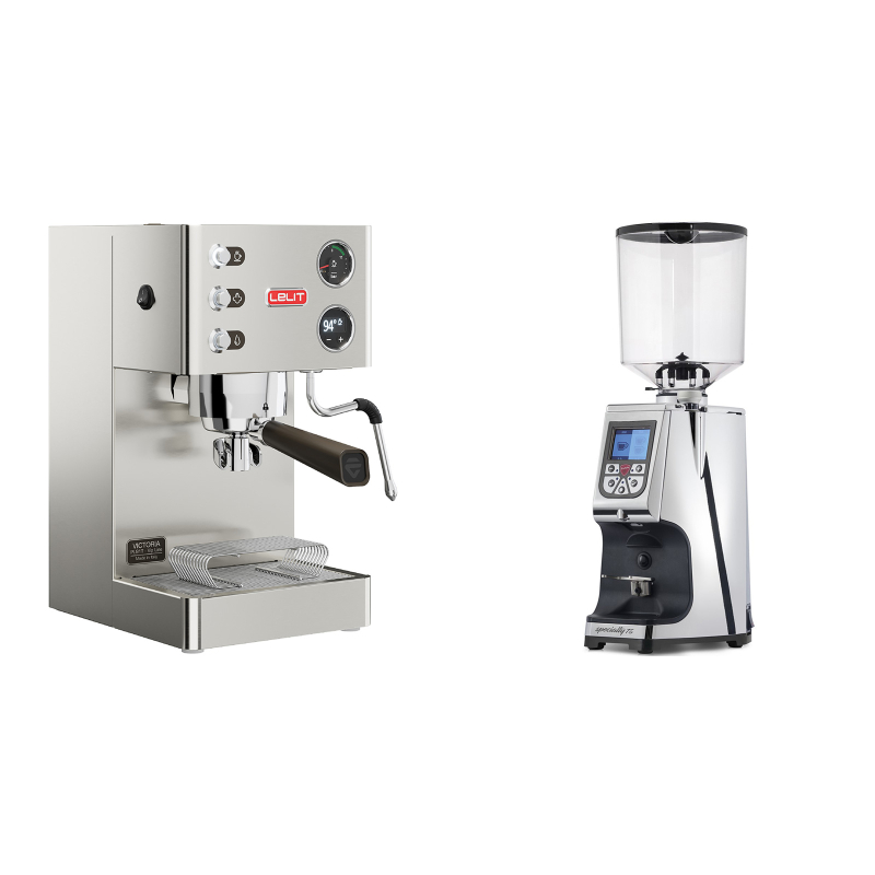 Lelit Victoria PL91T + Eureka Atom Specialty 75, chrome Lelit Victoria PL91T + Eureka Atom Specialty 75, chrome