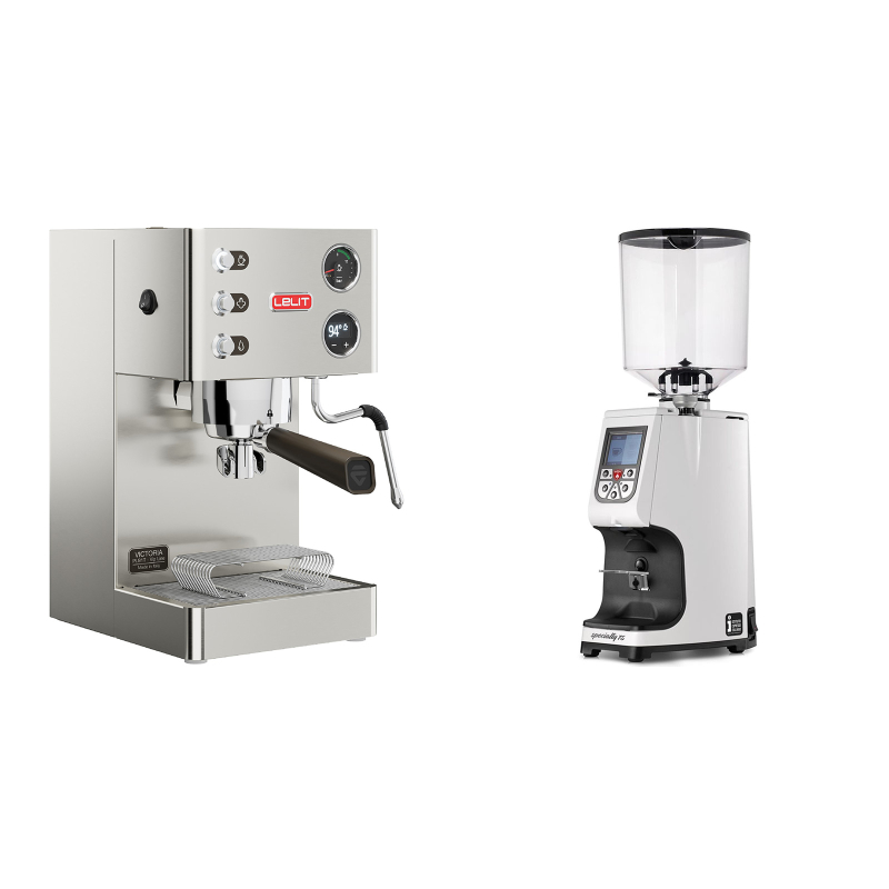 Lelit Victoria PL91T + Eureka Atom Specialty 75, white Lelit Victoria PL91T + Eureka Atom Specialty 75, white
