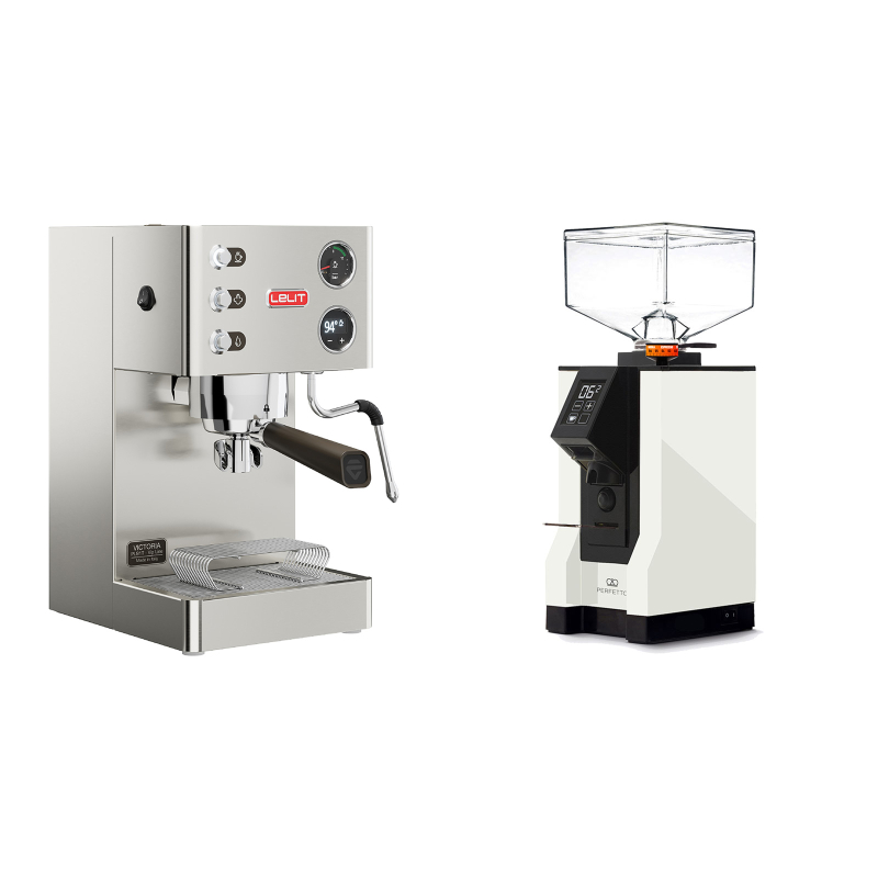 Lelit Victoria PL91T + Eureka Mignon Perfetto, BL white Lelit Victoria PL91T + Eureka Mignon Perfetto, BL white