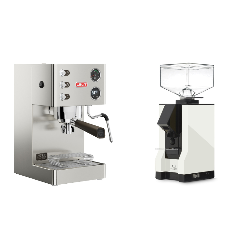 Lelit Victoria PL91T + Eureka Mignon Silenzio, BL white Lelit Victoria PL91T + Eureka Mignon Silenzio, BL white