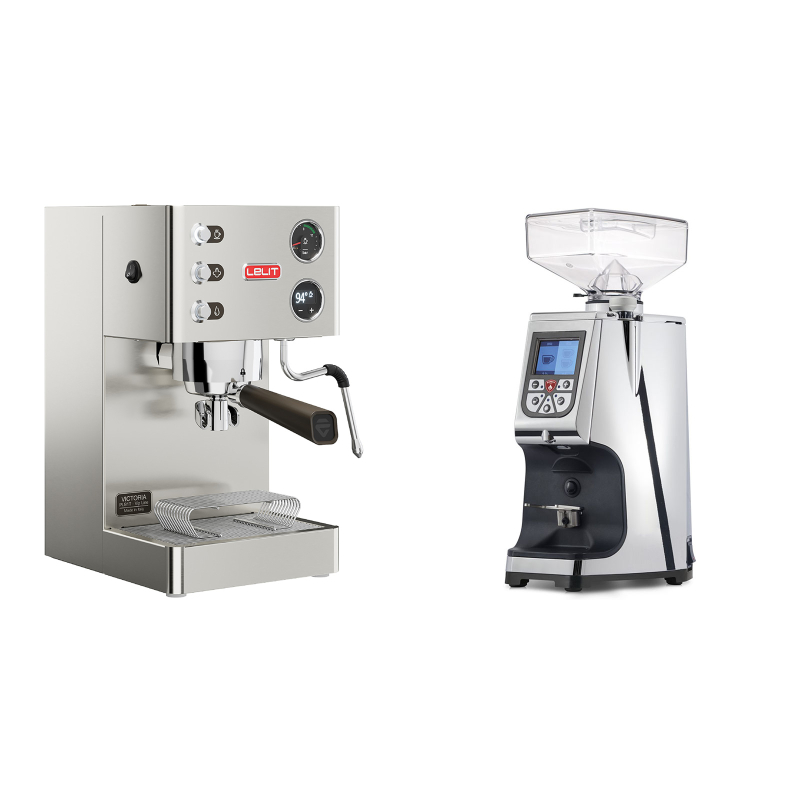 Lelit Victoria PL91T + Eureka Atom 60, chrome Lelit Victoria PL91T + Eureka Atom 60, chrome