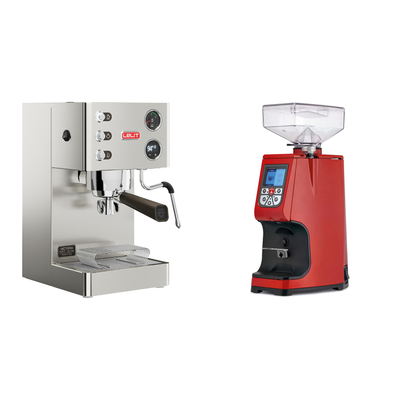 Lelit Victoria PL91T + Eureka Atom 60, ferrari red Lelit Victoria PL91T + Eureka Atom 60, ferrari red