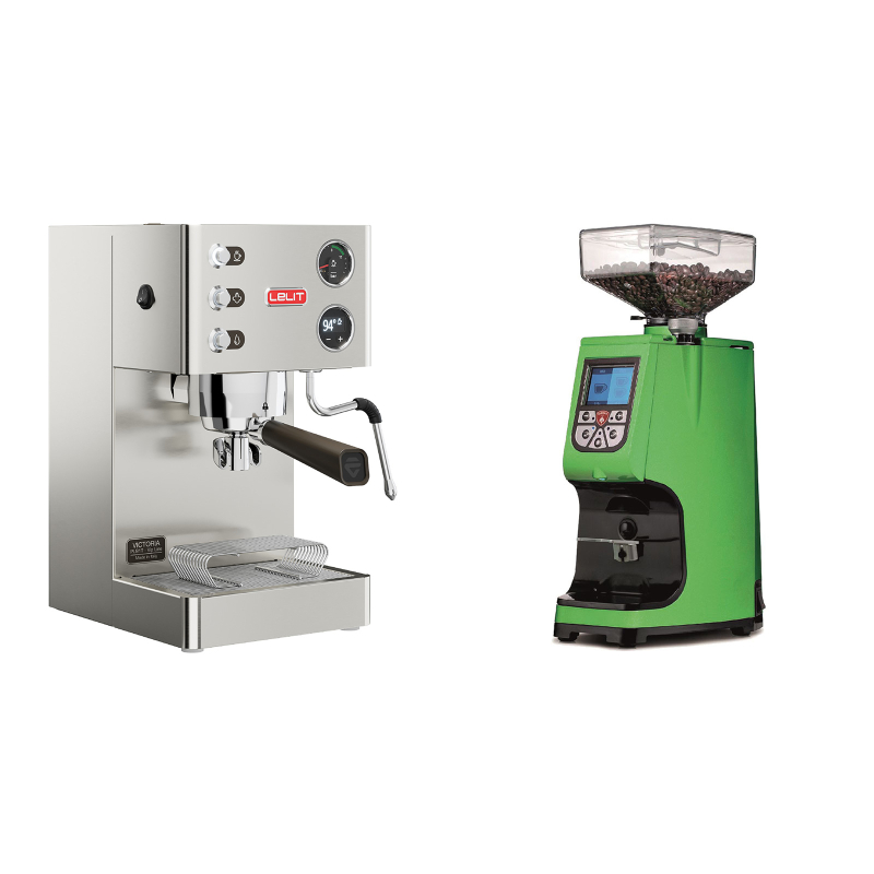 Lelit Victoria PL91T + Eureka Atom 60, kawasaki green Lelit Victoria PL91T + Eureka Atom 60, kawasaki green