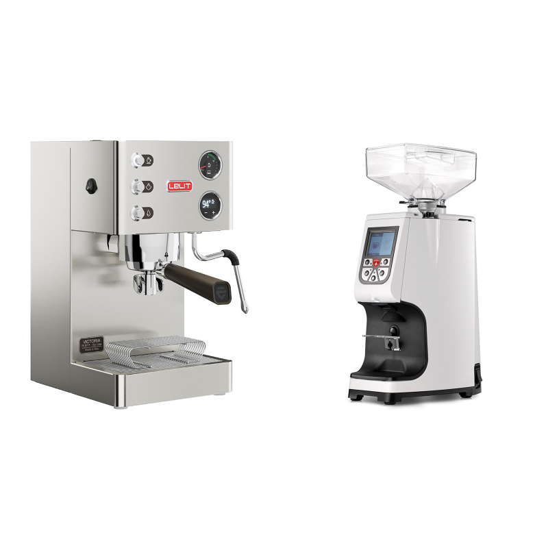 Lelit Victoria PL91T + Eureka Atom 60, white Lelit Victoria PL91T + Eureka Atom 60, white