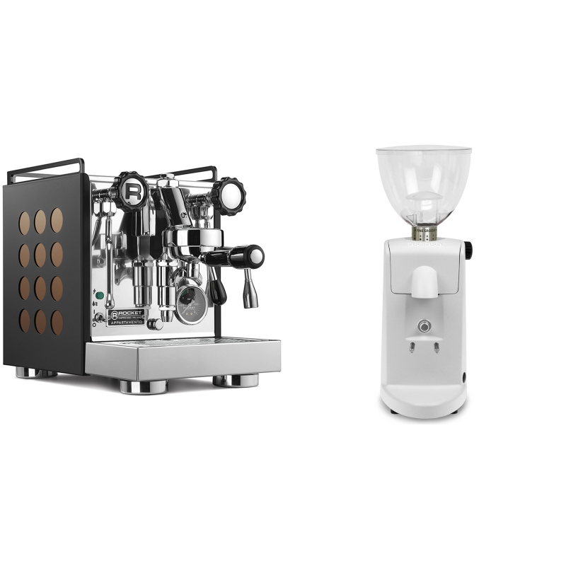 Rocket Espresso Appartamento, black/copper + Ascaso i-mini i1, bílá Rocket Espresso Appartamento, black/copper + Ascaso i-mini i1, bílá