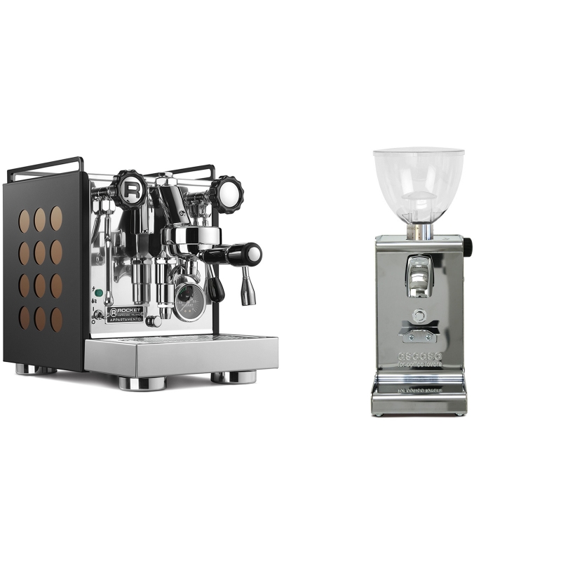 Rocket Espresso Appartamento, black/copper + Ascaso i-steel, lesk Rocket Espresso Appartamento, black/copper + Ascaso i-steel, lesk