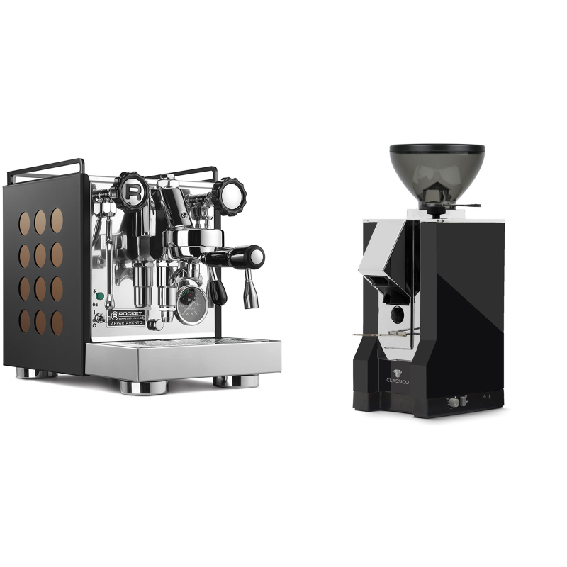 Rocket Espresso Appartamento, black/copper + Eureka Mignon Classico, CR black Rocket Espresso Appartamento, black/copper + Eureka Mignon Classico, CR black