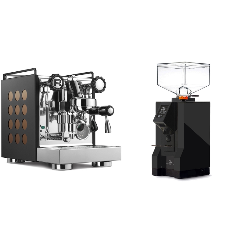 Rocket Espresso Appartamento, black/copper + Eureka Mignon Perfetto, BL black Rocket Espresso Appartamento, black/copper + Eureka Mignon Perfetto, BL black