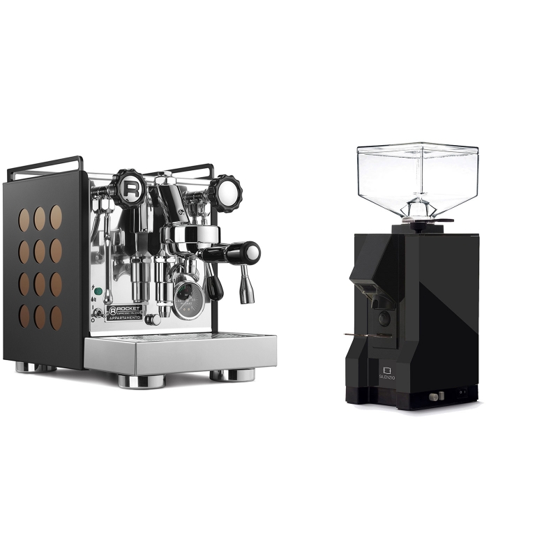Rocket Espresso Appartamento, black/copper + Eureka Mignon Silenzio, BL black Rocket Espresso Appartamento, black/copper + Eureka Mignon Silenzio, BL black