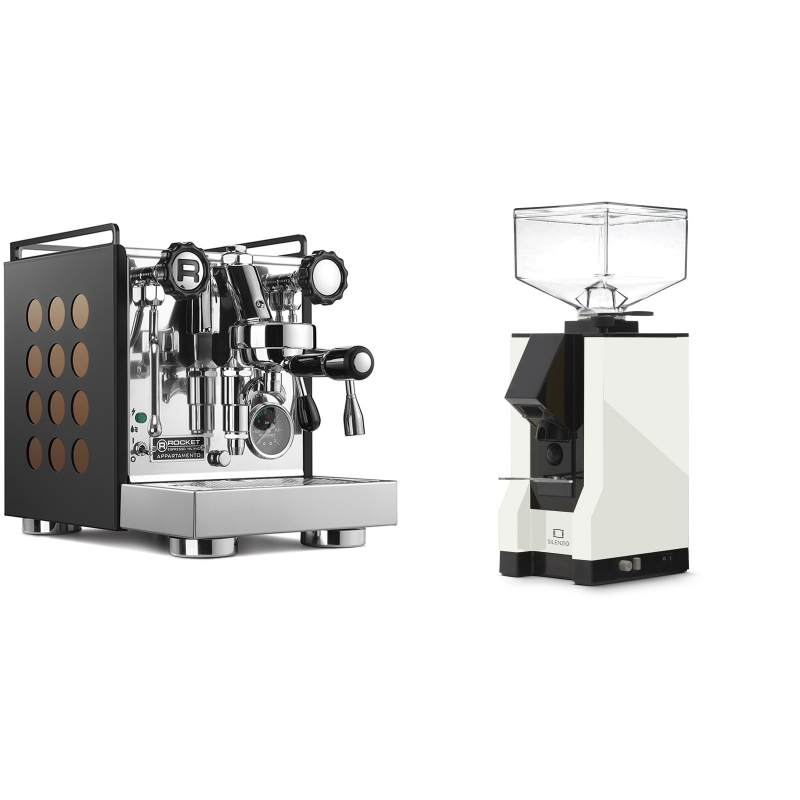 Rocket Espresso Appartamento, black/copper + Eureka Mignon Silenzio, BL white Rocket Espresso Appartamento, black/copper + Eureka Mignon Silenzio, BL white