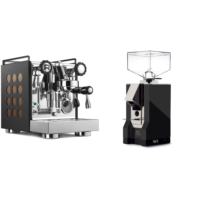 Rocket Espresso Appartamento, black/copper + Eureka Mignon Silenzio, CR black Rocket Espresso Appartamento, black/copper + Eureka Mignon Silenzio, CR black