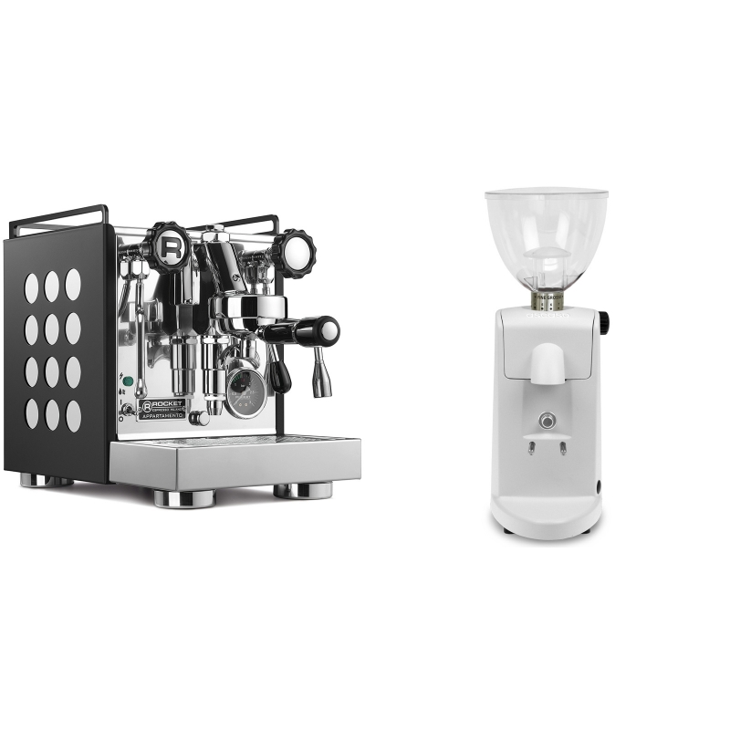 Rocket Espresso Appartamento, black/white + Ascaso i-mini i1, bílá Rocket Espresso Appartamento, black/white + Ascaso i-mini i1, bílá