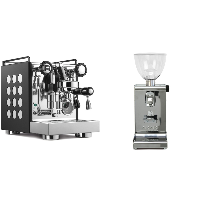 Rocket Espresso Appartamento, black/white + Ascaso i-steel, lesk Rocket Espresso Appartamento, black/white + Ascaso i-steel, lesk