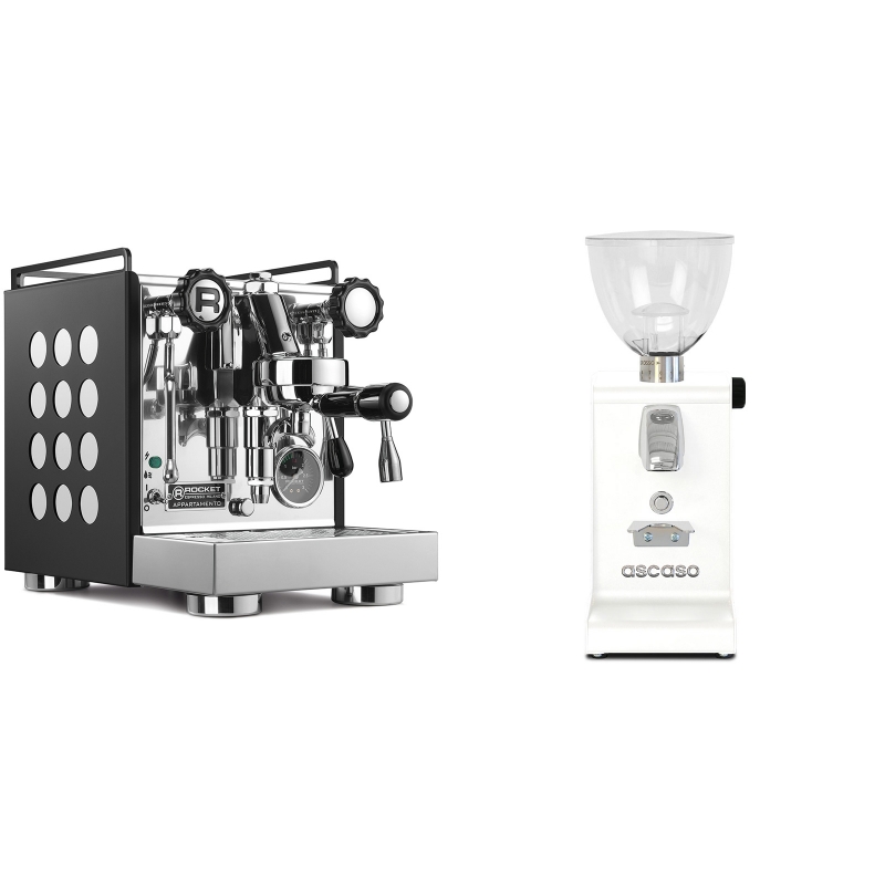 Rocket Espresso Appartamento, black/white + Ascaso i-steel, bílá Rocket Espresso Appartamento, black/white + Ascaso i-steel, bílá