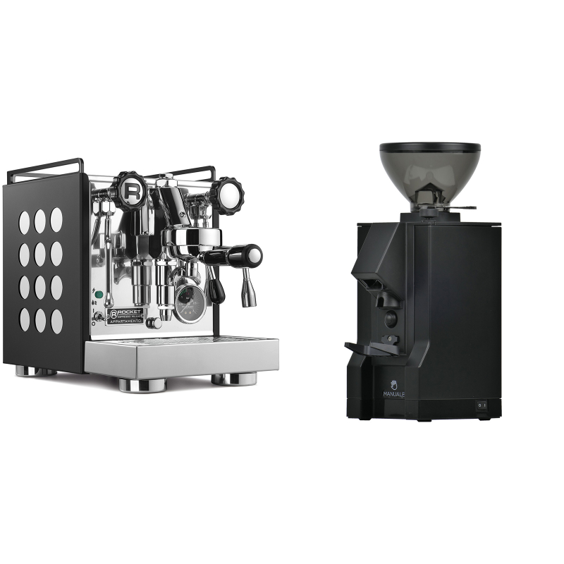Rocket Espresso Appartamento, black/white + Eureka Mignon Manuale, BL black Rocket Espresso Appartamento, black/white + Eureka Mignon Manuale, BL black