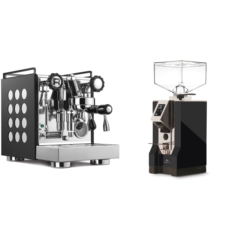 Rocket Espresso Appartamento, black/white + Eureka Mignon Specialita, CR black Rocket Espresso Appartamento, black/white + Eureka Mignon Specialita, CR black