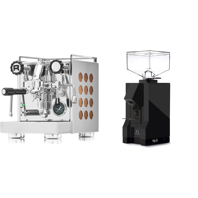 Rocket Espresso Appartamento, copper + Eureka Mignon Silenzio, BL black Rocket Espresso Appartamento, copper + Eureka Mignon Silenzio, BL black