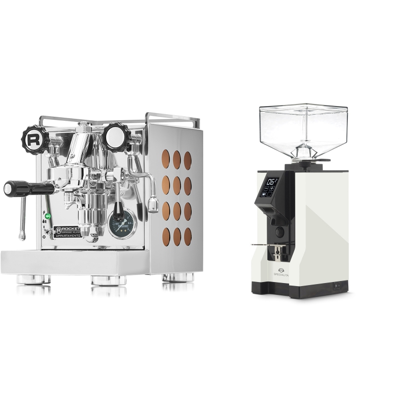 Rocket Espresso Appartamento, copper + Eureka Mignon Specialita, BL white Rocket Espresso Appartamento, copper + Eureka Mignon Specialita, BL white