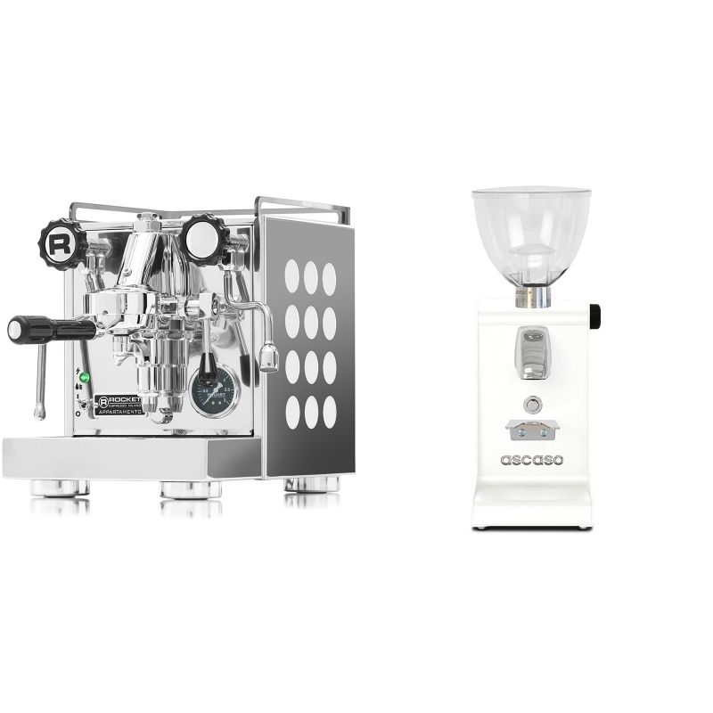 Rocket Espresso Appartamento, white + Ascaso i-steel, bílá Rocket Espresso Appartamento, white + Ascaso i-steel, bílá