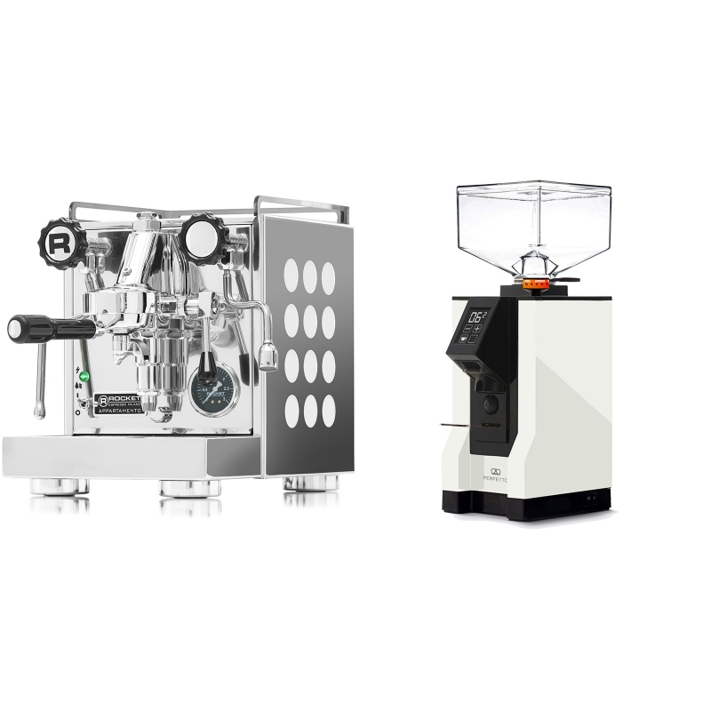 Rocket Espresso Appartamento, white + Eureka Mignon Perfetto, BL white Rocket Espresso Appartamento, white + Eureka Mignon Perfetto, BL white